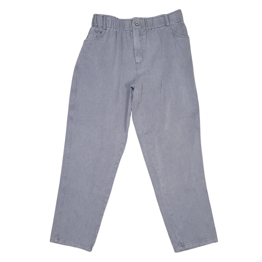 Lavender J Elastic Waist Jeans Women's Size L Gray Denim Casual Relaxed Fit New